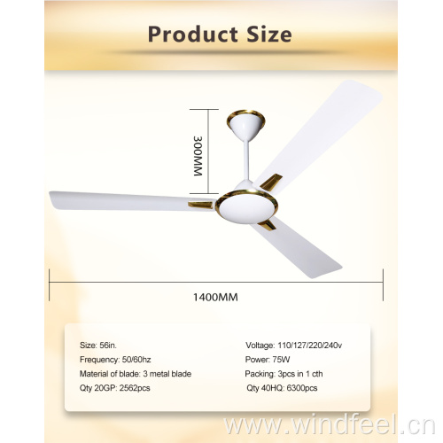 56 Inch Ceiling Fan with Aluminum Blade